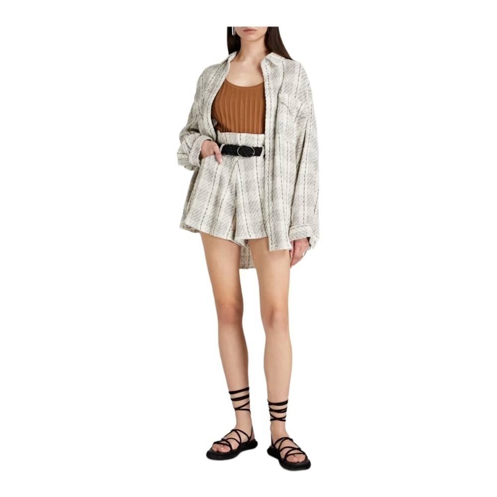 IRO Vicenta Cottonblend Tweed Jacket In Multicolor Ecru NWOT